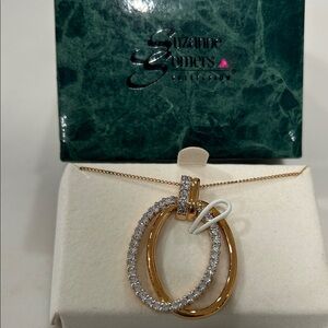 Suzanne Somers Gold and Silver Tone Oval Necklace